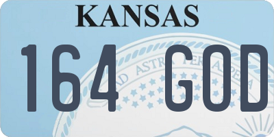 KS license plate 164GOD