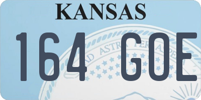 KS license plate 164GOE