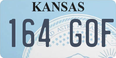 KS license plate 164GOF