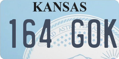 KS license plate 164GOK