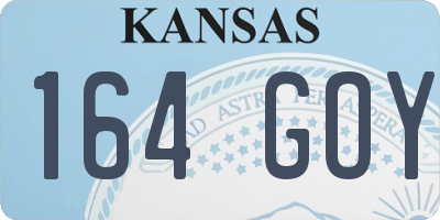 KS license plate 164GOY