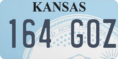 KS license plate 164GOZ