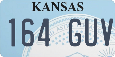KS license plate 164GUV