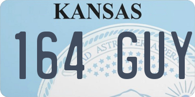KS license plate 164GUY