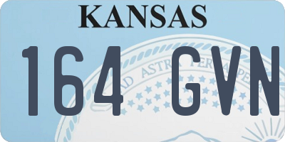 KS license plate 164GVN