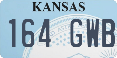 KS license plate 164GWB
