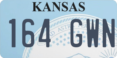 KS license plate 164GWN