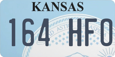 KS license plate 164HFO