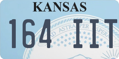 KS license plate 164IIT