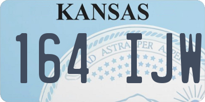 KS license plate 164IJW