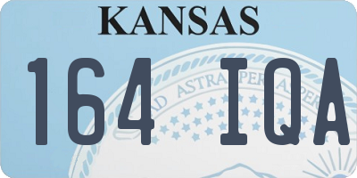 KS license plate 164IQA