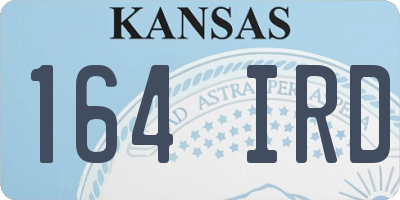 KS license plate 164IRD