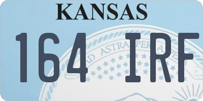 KS license plate 164IRF
