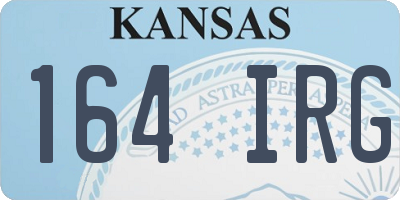 KS license plate 164IRG