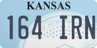 KS license plate 164IRN