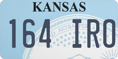 KS license plate 164IRO