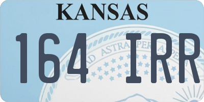 KS license plate 164IRR