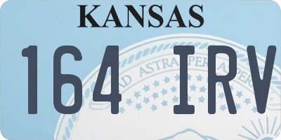 KS license plate 164IRV