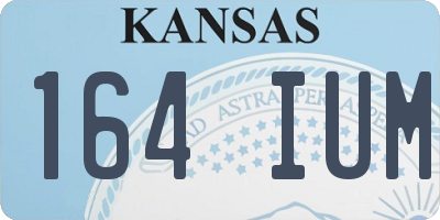 KS license plate 164IUM