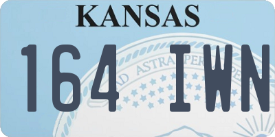 KS license plate 164IWN