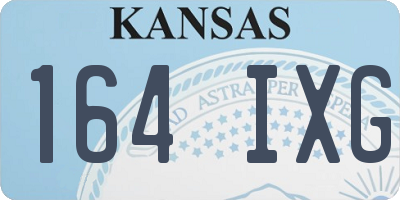 KS license plate 164IXG