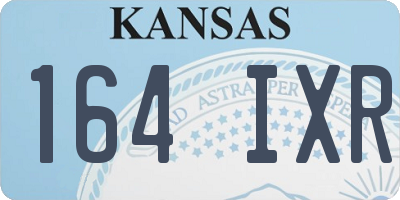 KS license plate 164IXR