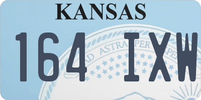 KS license plate 164IXW