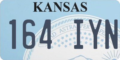 KS license plate 164IYN