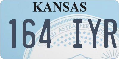 KS license plate 164IYR