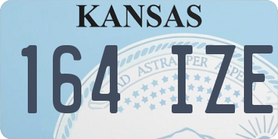KS license plate 164IZE