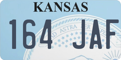 KS license plate 164JAF