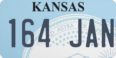 KS license plate 164JAN
