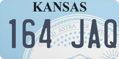 KS license plate 164JAQ