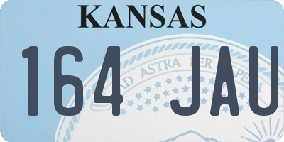 KS license plate 164JAU