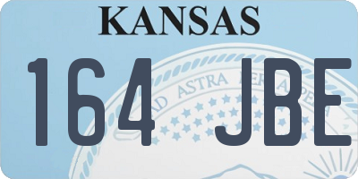 KS license plate 164JBE