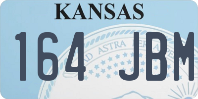 KS license plate 164JBM