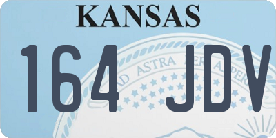 KS license plate 164JDV