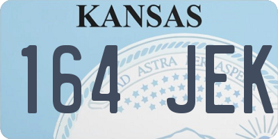 KS license plate 164JEK