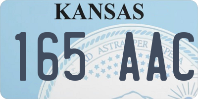 KS license plate 165AAC