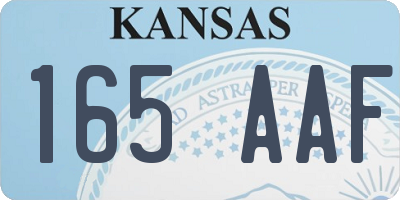 KS license plate 165AAF