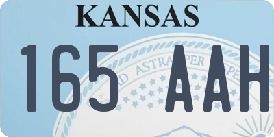 KS license plate 165AAH