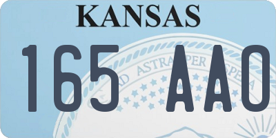 KS license plate 165AAO