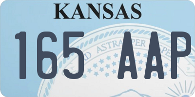 KS license plate 165AAP