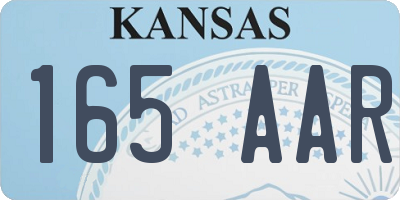 KS license plate 165AAR