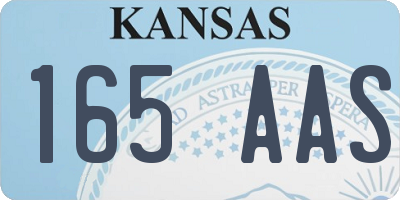 KS license plate 165AAS