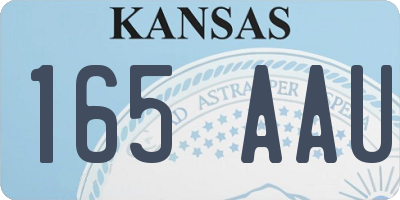 KS license plate 165AAU