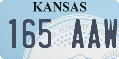 KS license plate 165AAW
