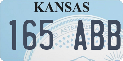 KS license plate 165ABB