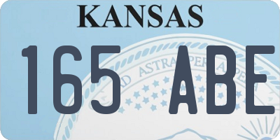 KS license plate 165ABE