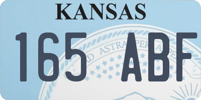KS license plate 165ABF